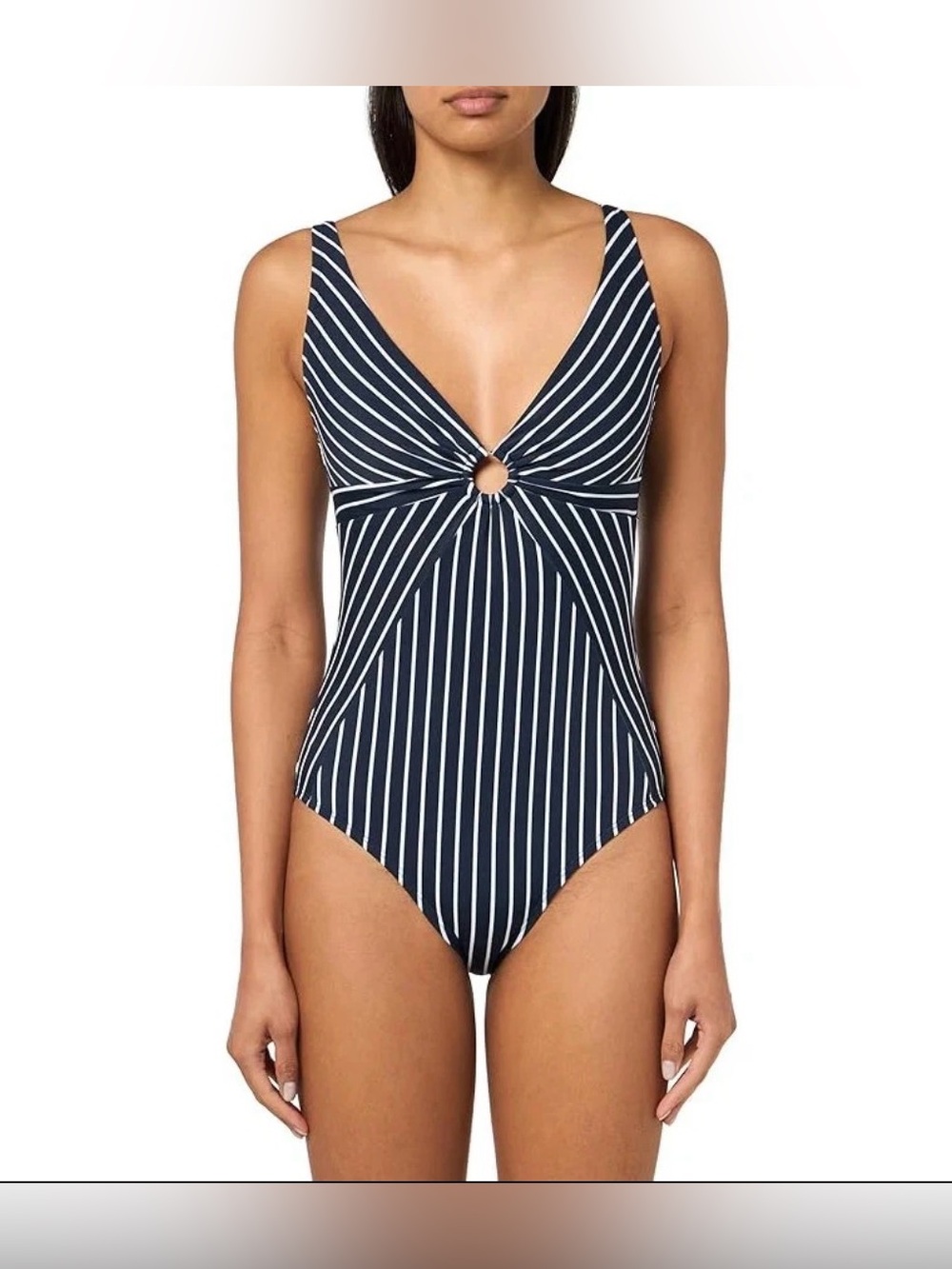 Tommy Hilfiger Womens Size M
 Sky Captain Stripe One Piece Swimsuit